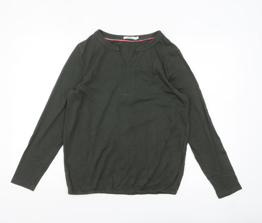 Cecil Women's Green V-Neck Long Sleeve Tunic Blouse Size S