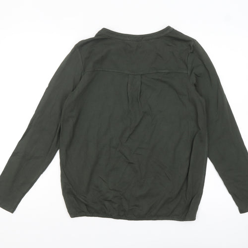 Cecil Women's Green V-Neck Long Sleeve Tunic Blouse Size S