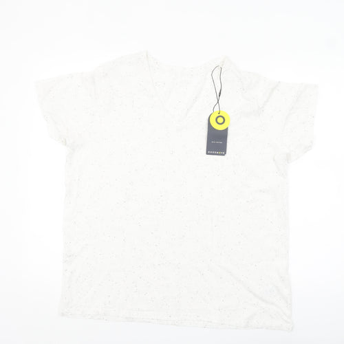Marks and Spencer Women’s Ivory V-Neck Basic T-Shirt Size 18