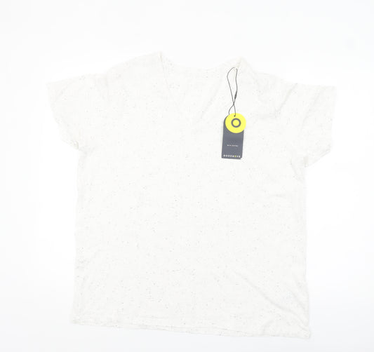 Marks and Spencer Women’s Ivory V-Neck Basic T-Shirt Size 18