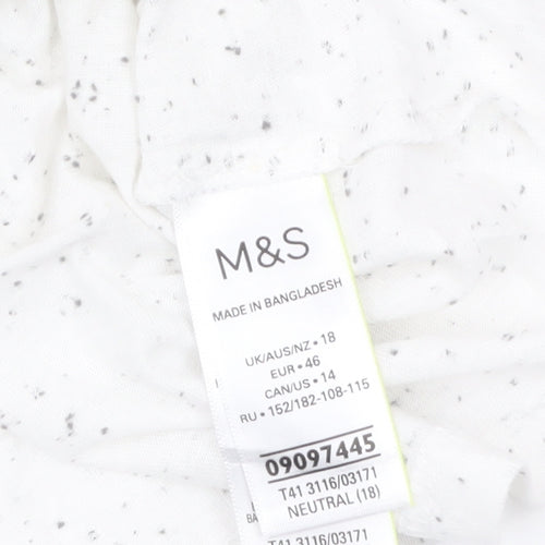 Marks and Spencer Women’s Ivory V-Neck Basic T-Shirt Size 18