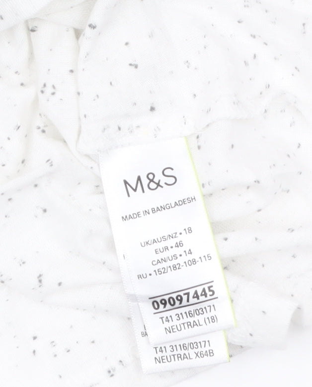 Marks and Spencer Women’s Ivory V-Neck Basic T-Shirt Size 18