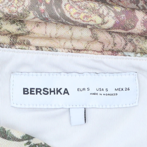Bershka Womens Multicoloured Strapless Short Dress S