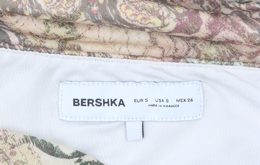 Bershka Womens Multicoloured Strapless Short Dress S