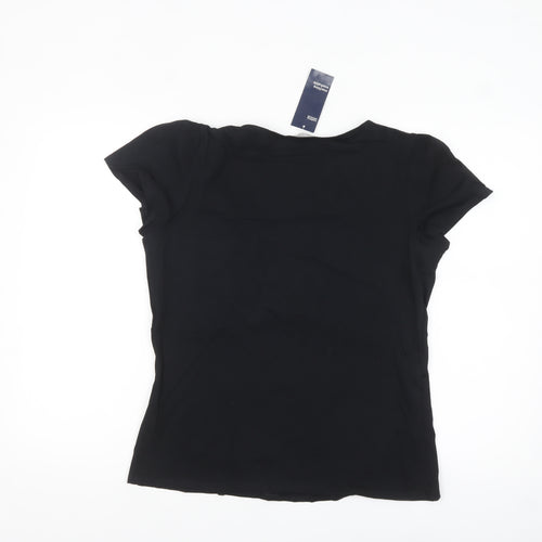 Marks and Spencer Womens Black Sequin V-Neck Blouse UK 16