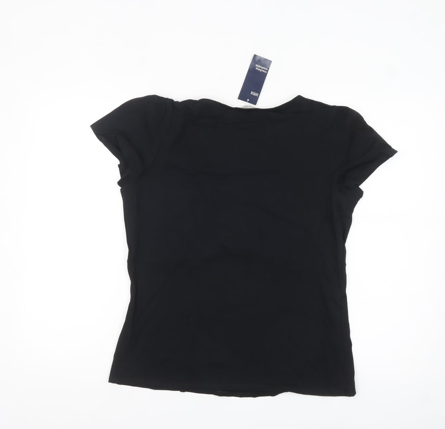 Marks and Spencer Womens Black Sequin V-Neck Blouse UK 16