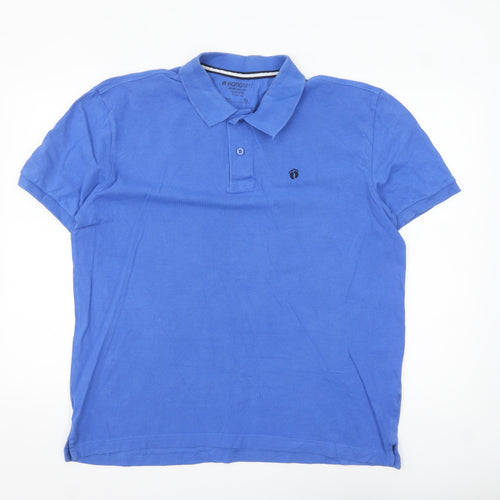 Hang Ten Men's Blue Cotton Polo Shirt XL Classic Casual