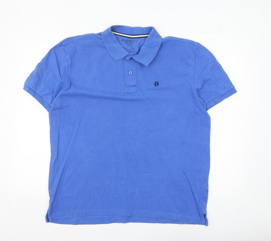 Hang Ten Men's Blue Cotton Polo Shirt XL Classic Casual