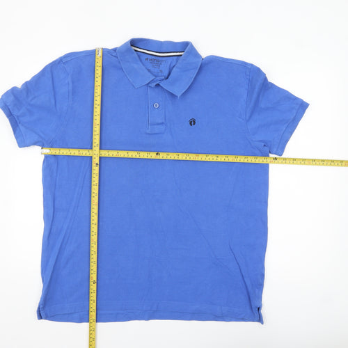 Hang Ten Men's Blue Cotton Polo Shirt XL Classic Casual