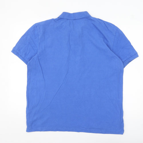 Hang Ten Men's Blue Cotton Polo Shirt XL Classic Casual