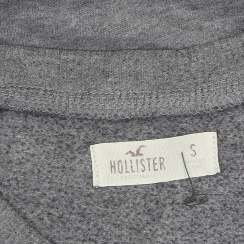 Hollister Womens Grey Long Sleeve Crew Neck Basic T-Shirt S