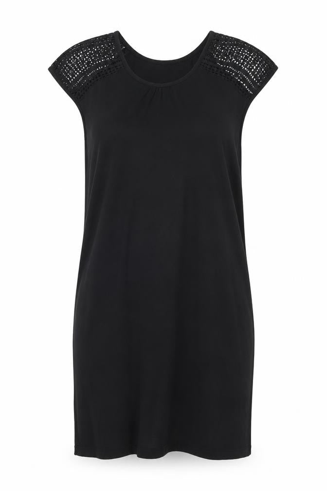 Yessica Women’s Black Crochet Sleeve Shift Dress Size 12