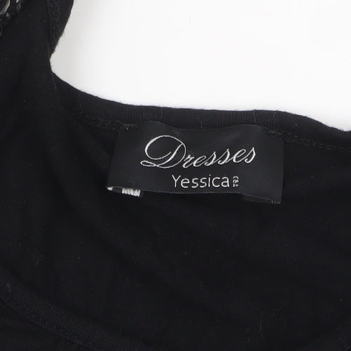 Yessica Women’s Black Crochet Sleeve Shift Dress Size 12