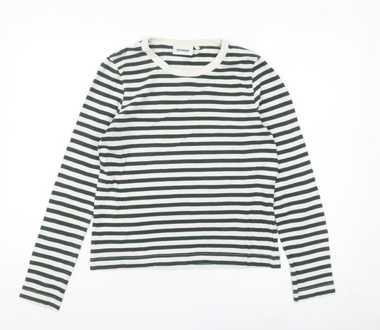 Weekday Womens Multicoloured Striped Cotton Long Sleeve T-Shirt S