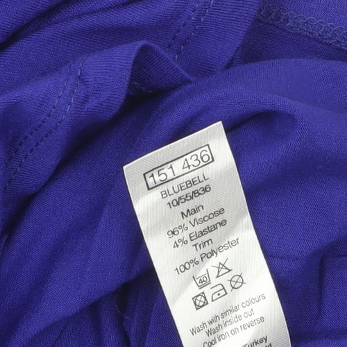 M&Co Womens Blue Ruffle Sleeve Camisole Blouse Size 12