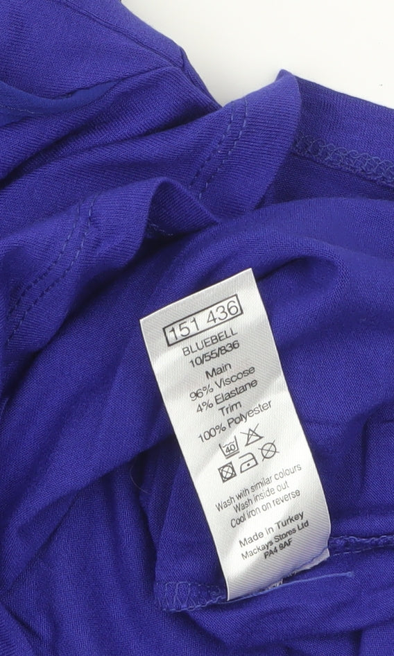 M&Co Womens Blue Ruffle Sleeve Camisole Blouse Size 12
