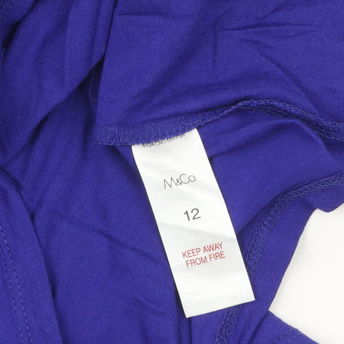M&Co Womens Blue Ruffle Sleeve Camisole Blouse Size 12