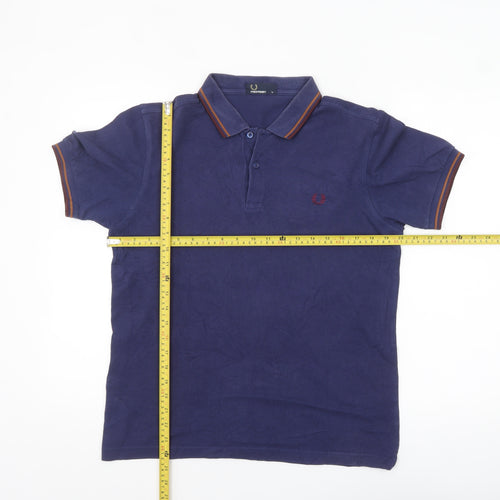 Fred Perry Men's Blue Regular Fit Cotton Polo Shirt M