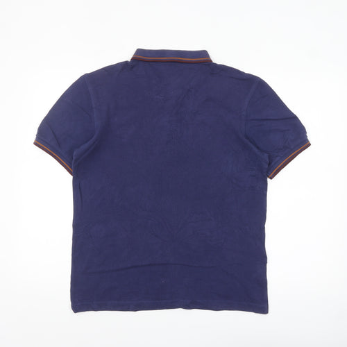 Fred Perry Men's Blue Regular Fit Cotton Polo Shirt M