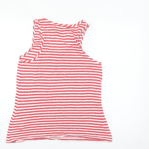 Superdry Women's Red Striped Cotton Tank Top Size 10