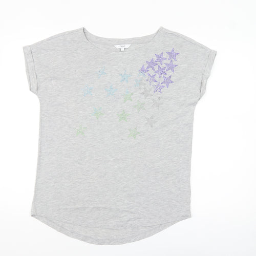 Next Women’s Grey Rhinestone Star T-Shirt Size 10