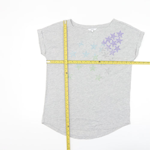 Next Women’s Grey Rhinestone Star T-Shirt Size 10