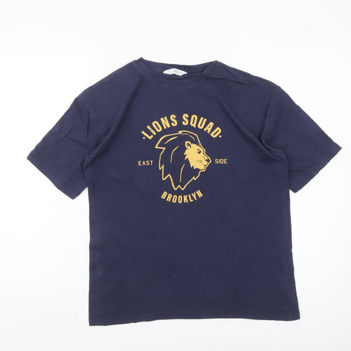 MNG Boys Blue ‘Lions Squad Brooklyn’ Cotton Graphic T-Shirt 13-14 Years