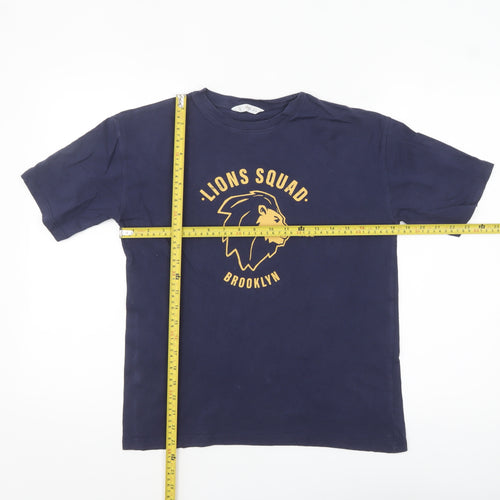 MNG Boys Blue ‘Lions Squad Brooklyn’ Cotton Graphic T-Shirt 13-14 Years