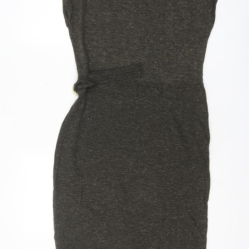 Next Women’s Brown Sleeveless Wrap Dress Size 8 Belted Jersey