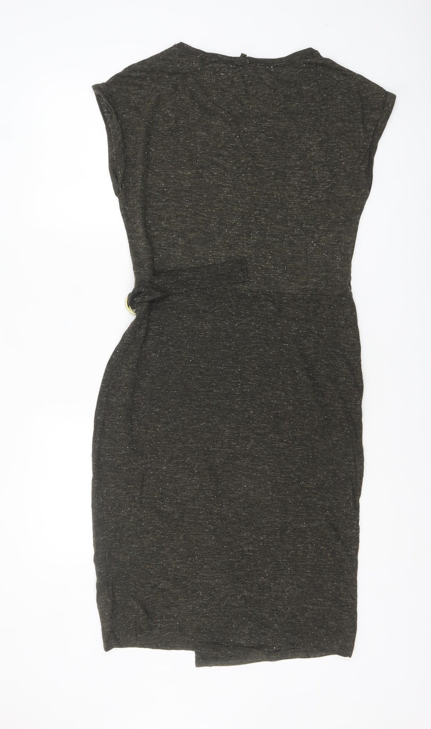 Next Women’s Brown Sleeveless Wrap Dress Size 8 Belted Jersey