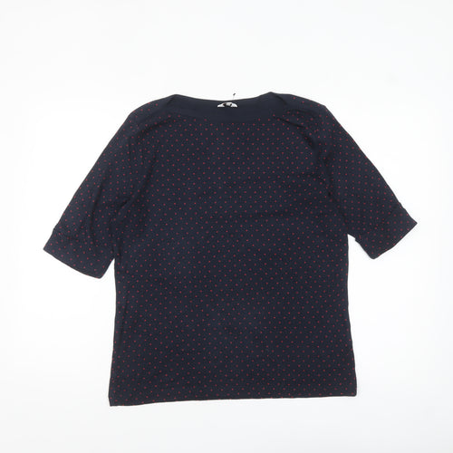 Cotton Traders Women's Blue Polka Dot T-Shirt Size 16