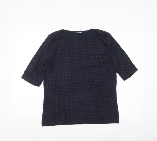 Cotton Traders Women's Blue Polka Dot T-Shirt Size 16