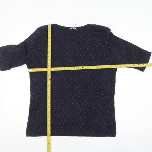 Cotton Traders Women's Blue Polka Dot T-Shirt Size 16