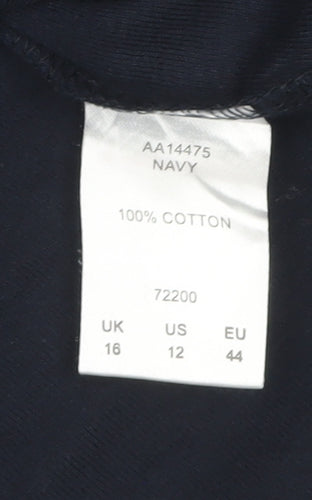 Cotton Traders Women's Blue Polka Dot T-Shirt Size 16
