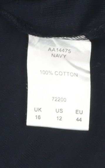 Cotton Traders Women's Blue Polka Dot T-Shirt Size 16