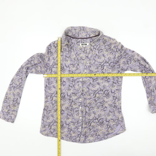 Mistral Women’s Purple Paisley Cotton Long Sleeve Button-Up Shirt Size 12