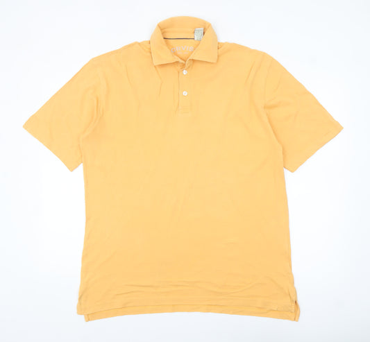 Orvis Men's Yellow Cotton Polo Shirt Size M Short Sleeve Casual