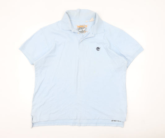 Timberland Men's Light Blue Cotton Polo Shirt Size 2XL