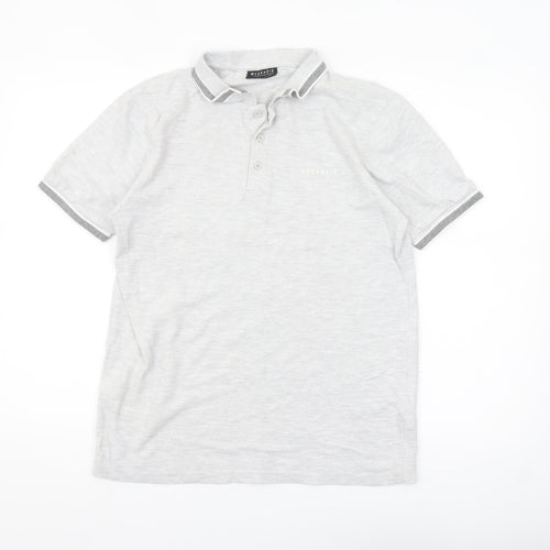McKenzie Men's Grey Cotton Blend Short Sleeve Polo Shirt M