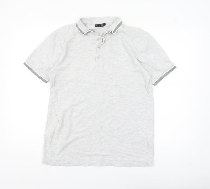McKenzie Men's Grey Cotton Blend Short Sleeve Polo Shirt M
