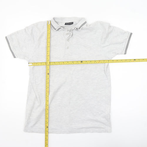 McKenzie Men's Grey Cotton Blend Short Sleeve Polo Shirt M