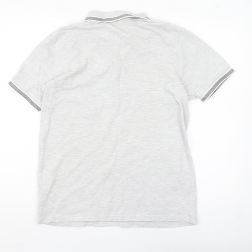 McKenzie Men's Grey Cotton Blend Short Sleeve Polo Shirt M