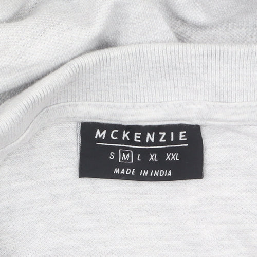 McKenzie Men's Grey Cotton Blend Short Sleeve Polo Shirt M