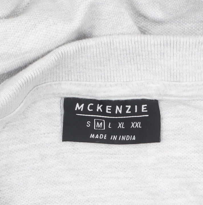 McKenzie Men's Grey Cotton Blend Short Sleeve Polo Shirt M