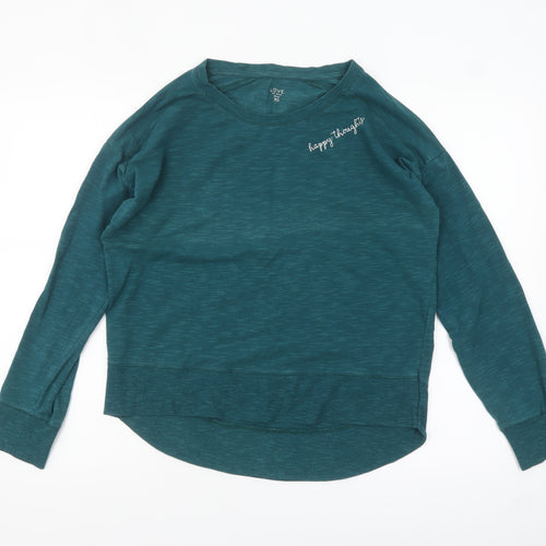 Love by Gap Women’s Teal Long Sleeve Jersey Top XS Relaxed Fit