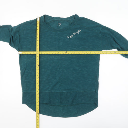 Love by Gap Women’s Teal Long Sleeve Jersey Top XS Relaxed Fit