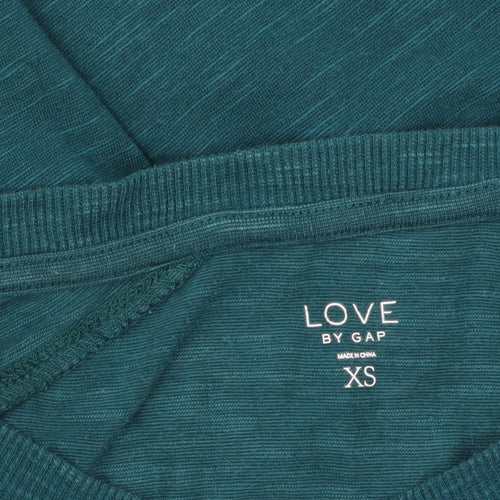Love by Gap Women’s Teal Long Sleeve Jersey Top XS Relaxed Fit