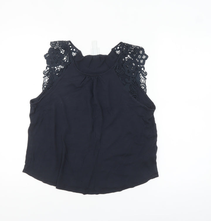 H&M Women’s Black Lace Sleeveless Camisole Blouse Size 12