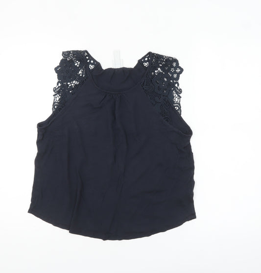 H&M Women’s Black Lace Sleeveless Camisole Blouse Size 12