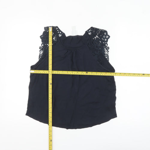 H&M Women’s Black Lace Sleeveless Camisole Blouse Size 12